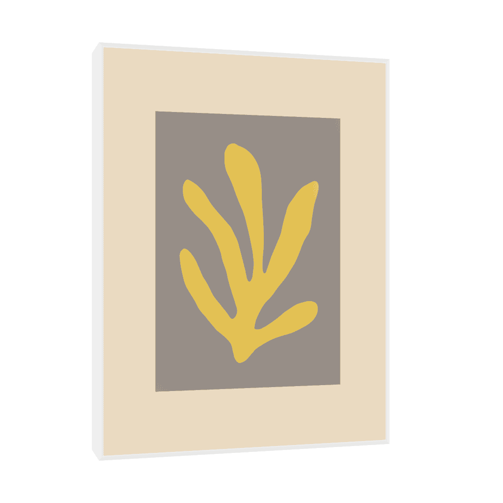 Canvas Slika na platnu La feuille, Sa ramom, 30 x 40 cm, Beli