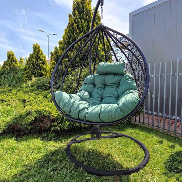 Baštenska ljuljaška jaje F031Z, Crno-zelena