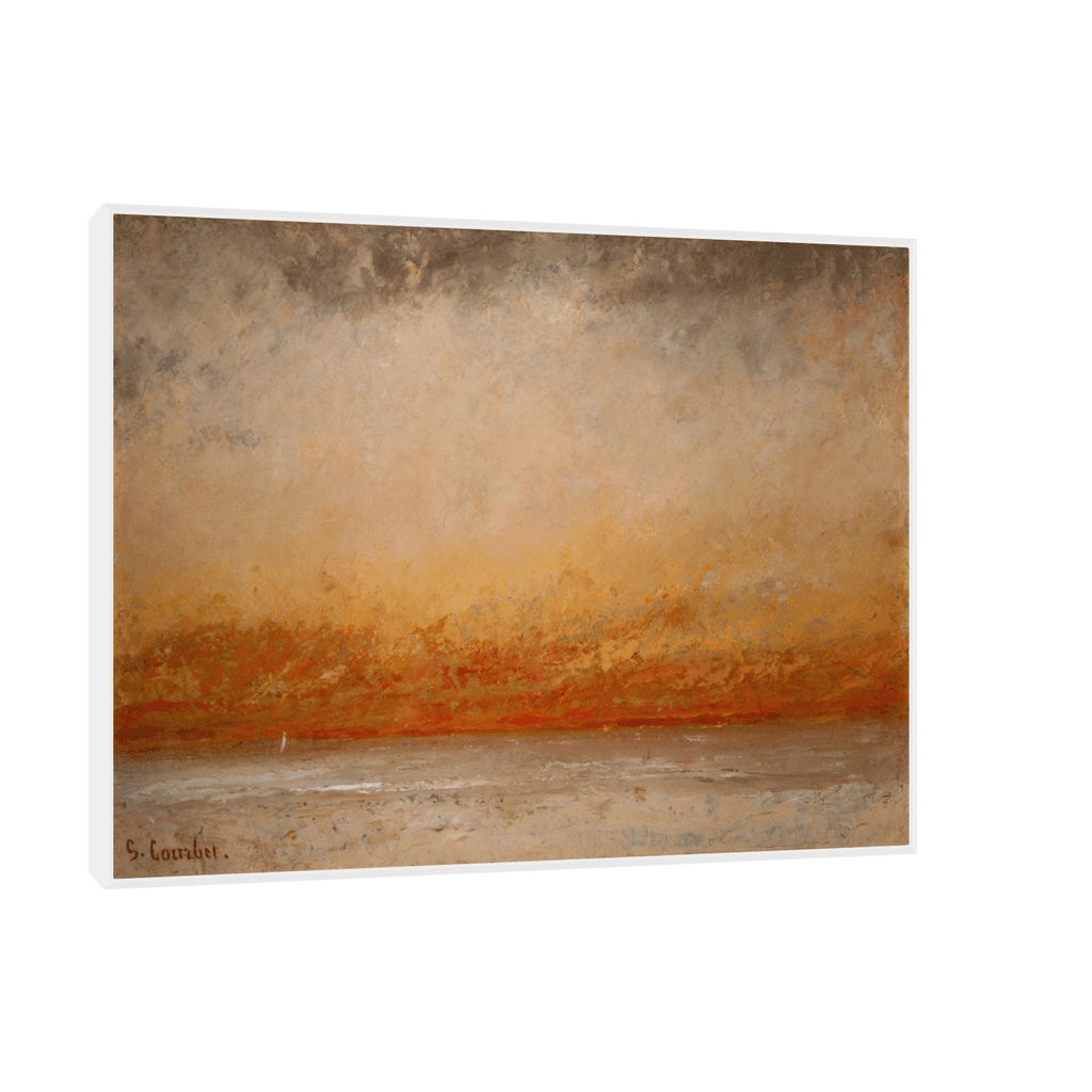 Canvas Slika na platnu Sunset Marine, Gustave Courbet 40x30cm, Sa ramom, Beli