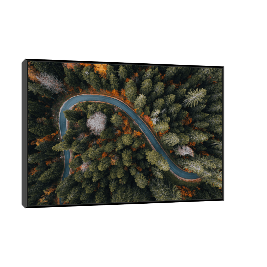 Canvas Slika na platnu Put sa visine II 45x30cm, Sa ramom, Crni