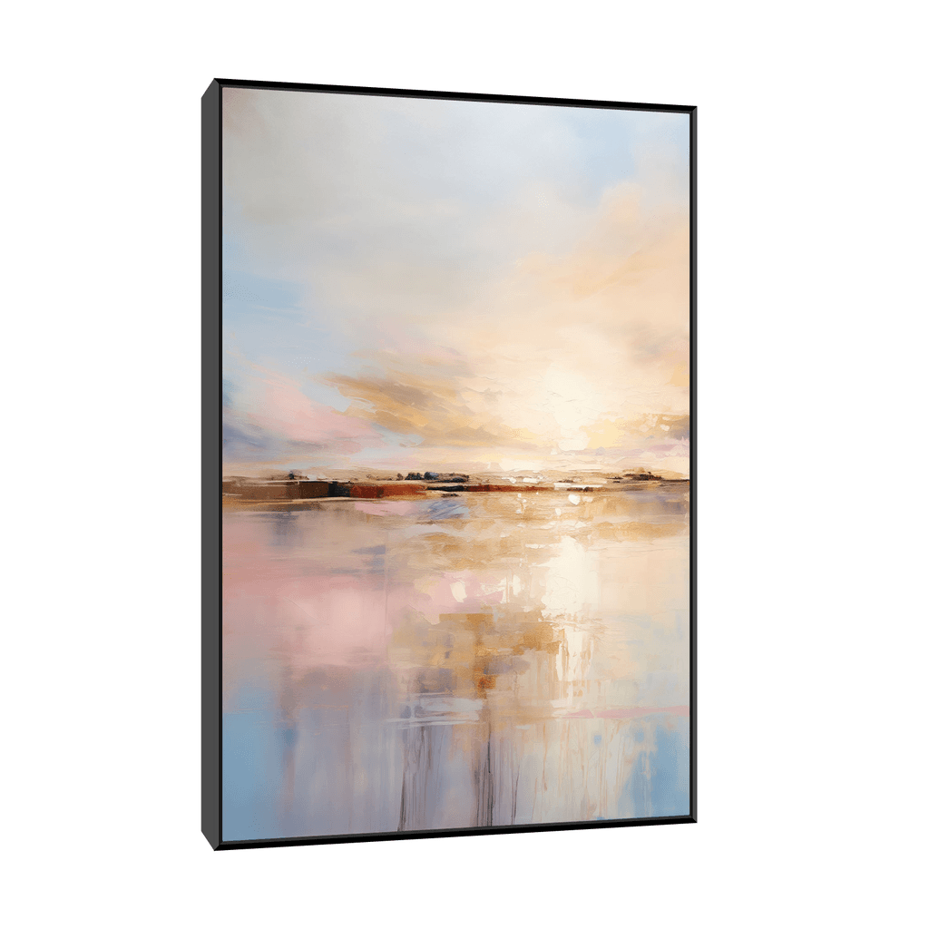 Canvas Slika na platnu Zalazak pored mora II, Sa ramom, 50 x 75 cm, Crni