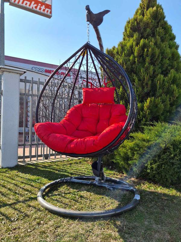 Baštenska ljuljaška jaje F031C, Crno-crvena