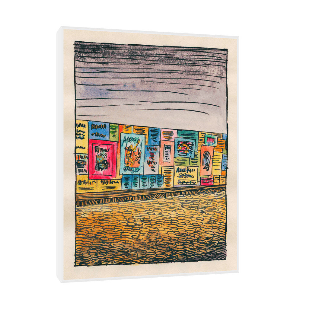 Canvas Slika na platnu Komposition aus ‘Pflaster und Wiese’ IV, Sa ramom, 45 x 60 cm, Beli