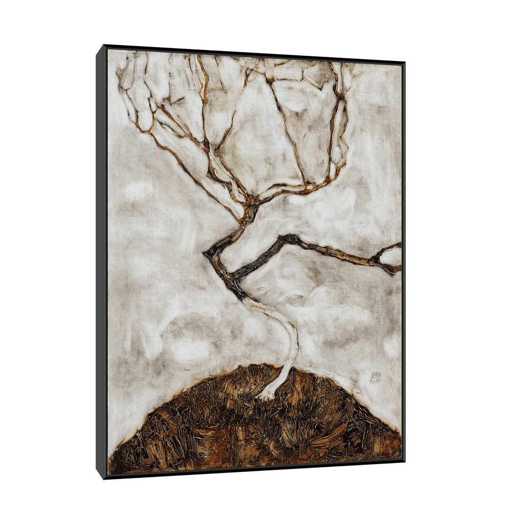 Canvas Slika na platnu Small Tree in Late Autumn - Egon Schiele, Sa ramom, 30 x 40 cm, Crni