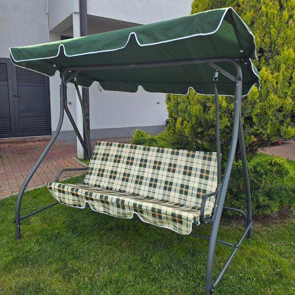 Baštenska ljuljaška trosed C1041, 170x110x160cm, Zelena