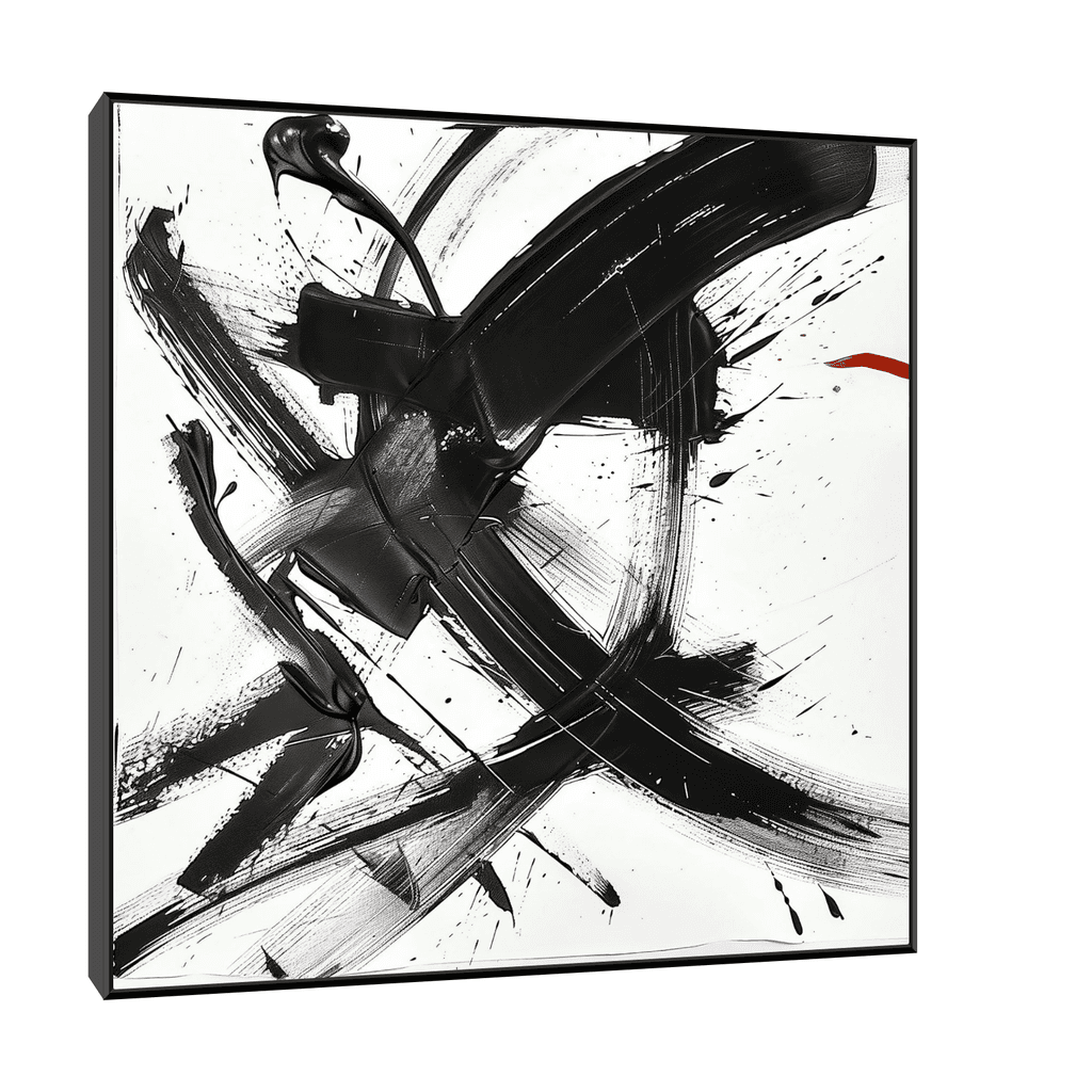 Canvas Slika na platnu Mimika, Sa ramom, 100 x 100 cm, Crni