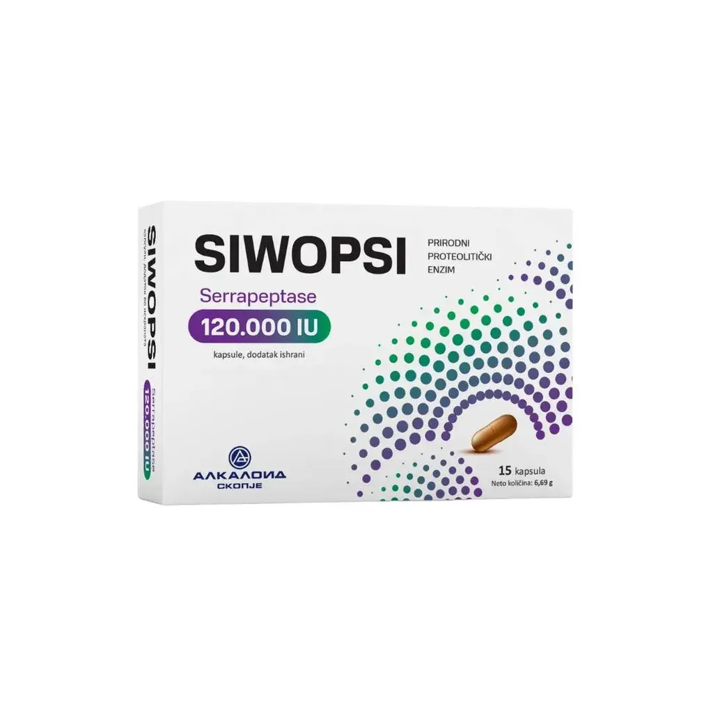 Siwopsi Serapetaza, 120.000 IU, 15 kapsula