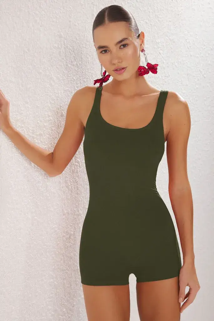 Trendyol Milla Ženski kupaći kostim Tbess25Ma00081, Kaki