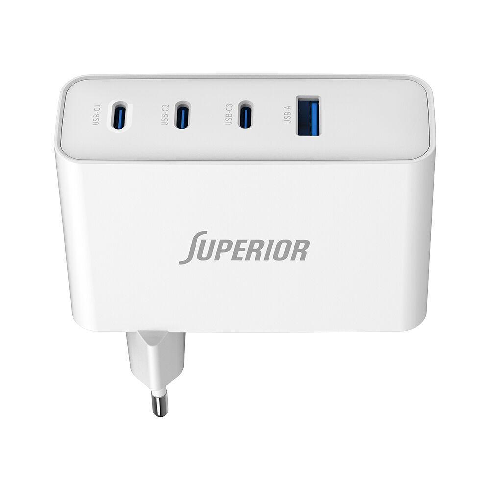 Superior Kućište punjača SU-10001ACCC, 100W, GaN, Fast PD, USB, Belo
