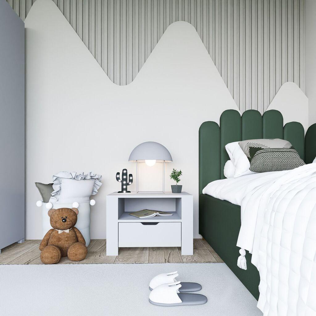 Hanah Home Noćni stočić Duru 1600-34, 60x45x42 cm, Beli