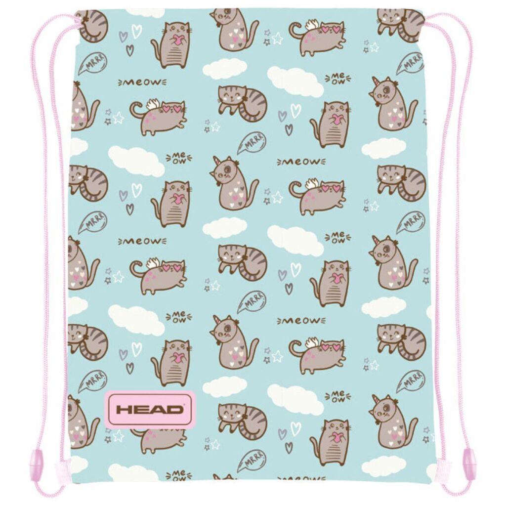 Head Torba za patike za devojčice Meow, 40 x 33 cm, Svetloplava