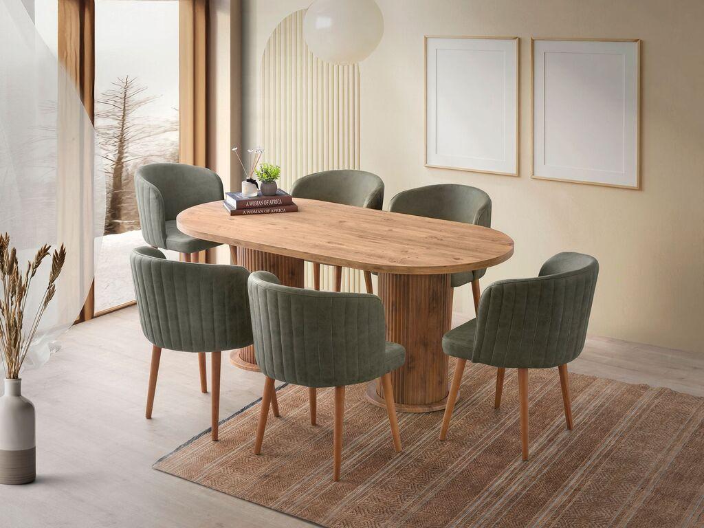 Hanah Home Trpezarijski sto Milas-2991, 180x77x90 cm, Braon