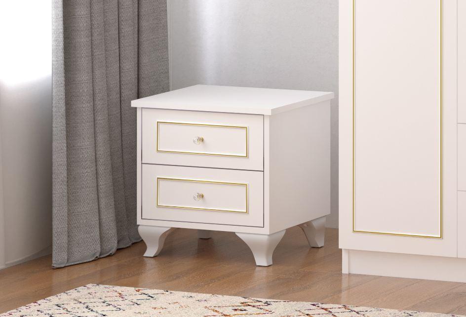 Hanah Home Noćni stočić Rb-090, 45x45x40 cm, Beli