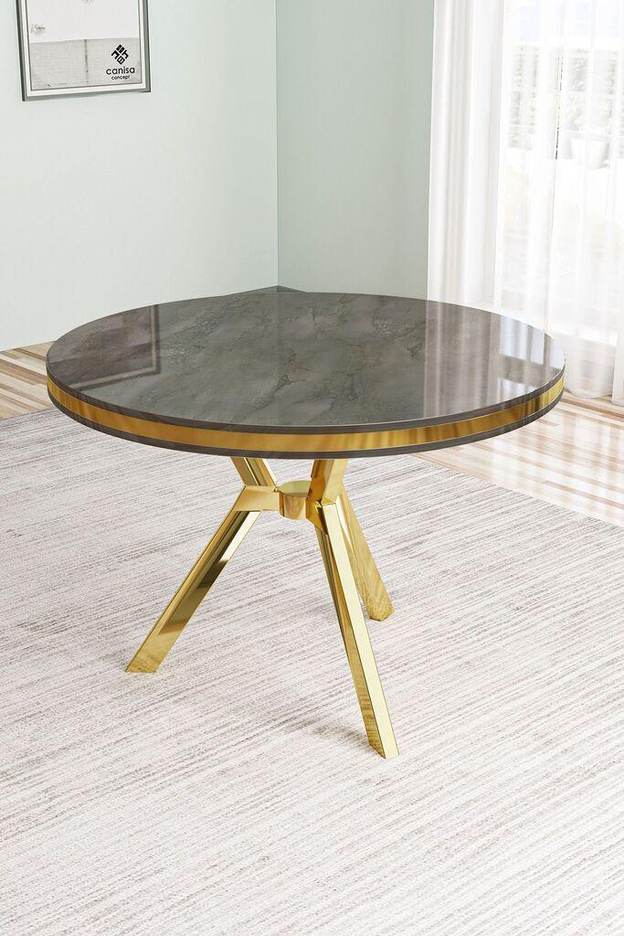 Hanah Home Trpezarijski sto Mos, 90x74x90 cm, Zlatne boje