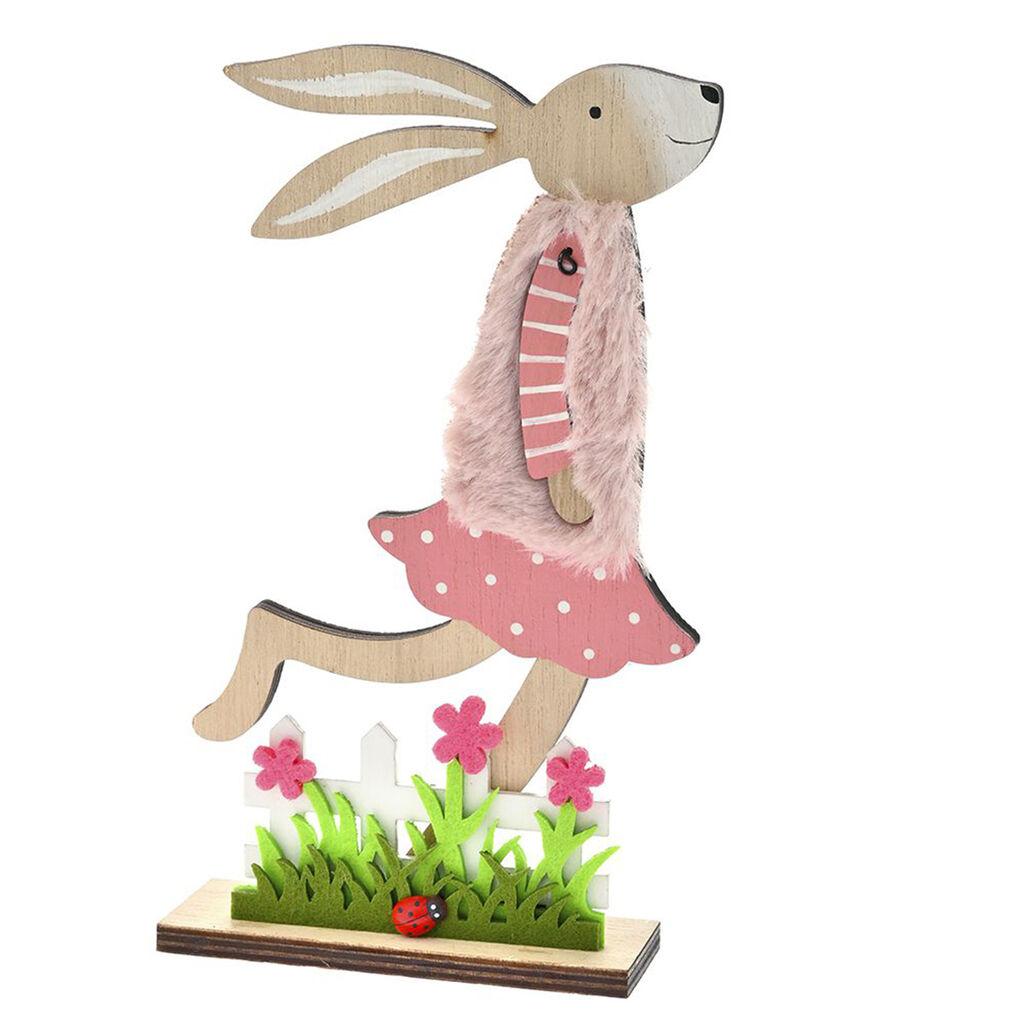 Iliadis Alexandros Dekorativna uskršnja zečica sa cvetićima, 20 x 10.5 x 3.8cm, Roze