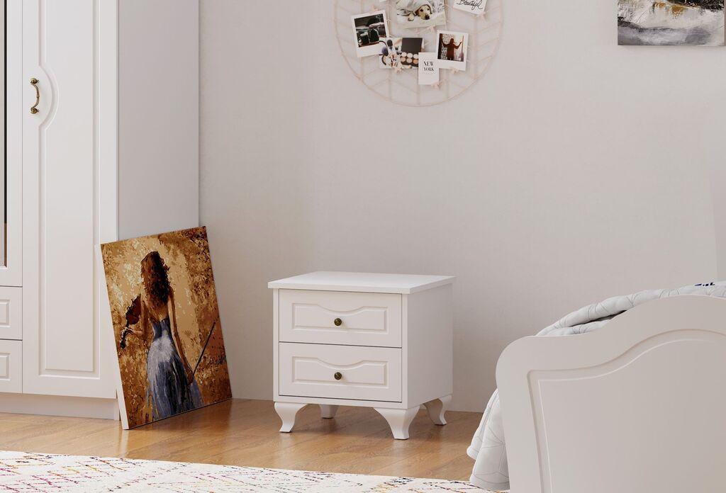 Hanah Home Noćni stočić Rb-108, 45x45x40 cm, Beli