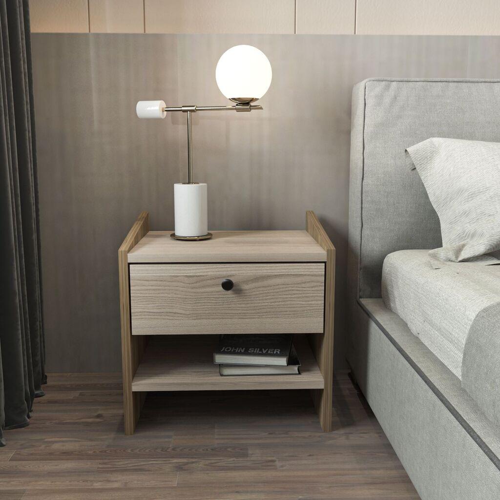 Hanah Home Noćni stočić Berlin, 45x45x35 cm, Krem