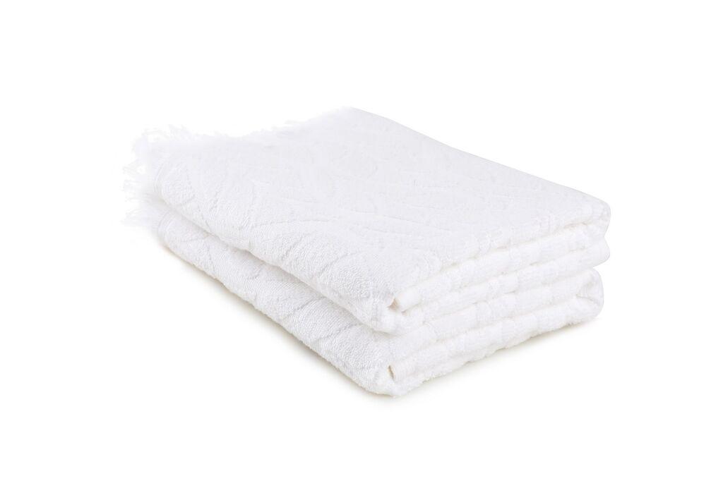 L'essentiel Maison Set peškira za kupanje Leaf, 75x150 cm, 2 komada, Beli