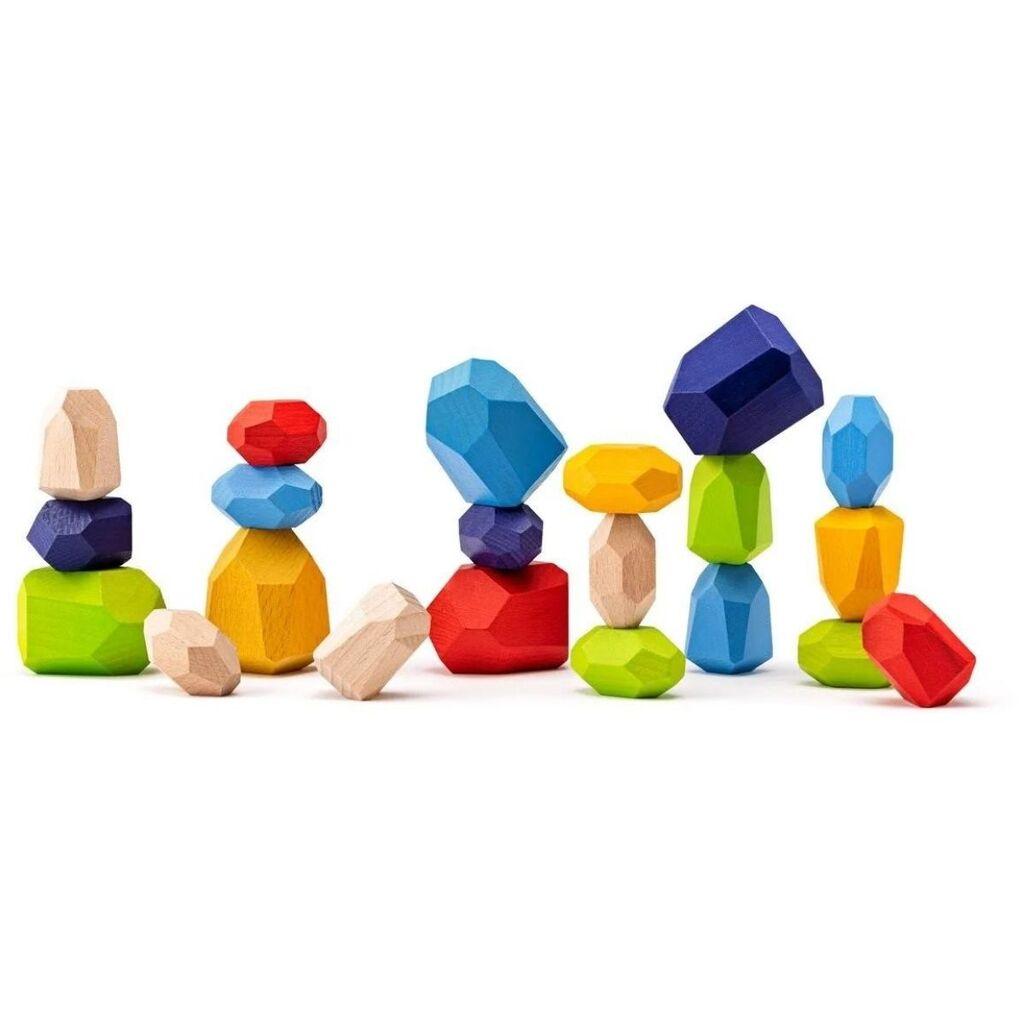 Woody Drvena igračka balans Kamenje, Šarena