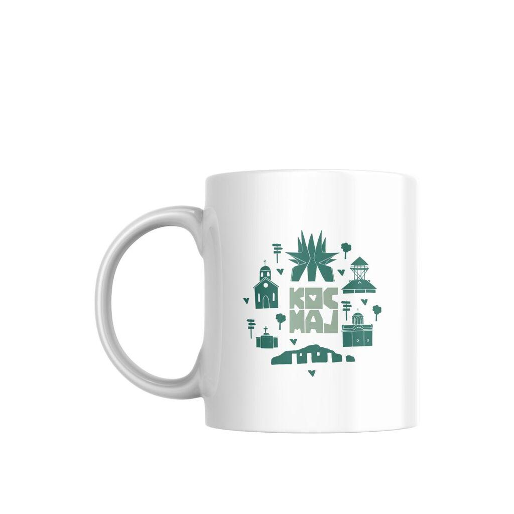 Šolja Kosmaj, 330 ml, Belo-zelena