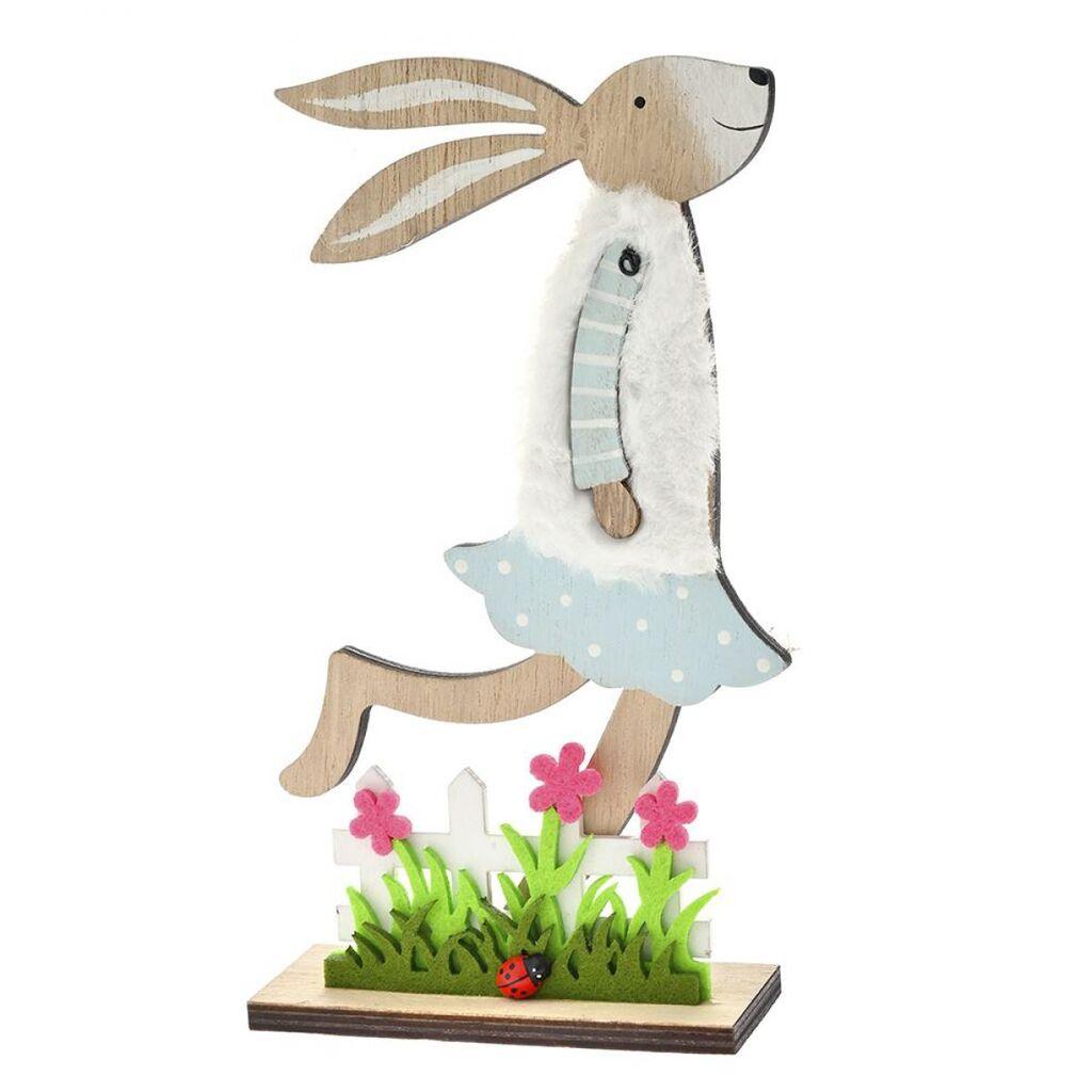 Iliadis Alexandros Dekorativna uskršnja zečica sa cvetićima, 20 x 10.5 x 3.8cm, Plava