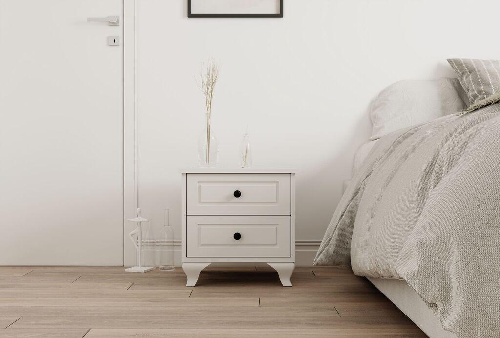 Hanah Home Noćni stočić Rb-058, 45x45x40 cm, Beli