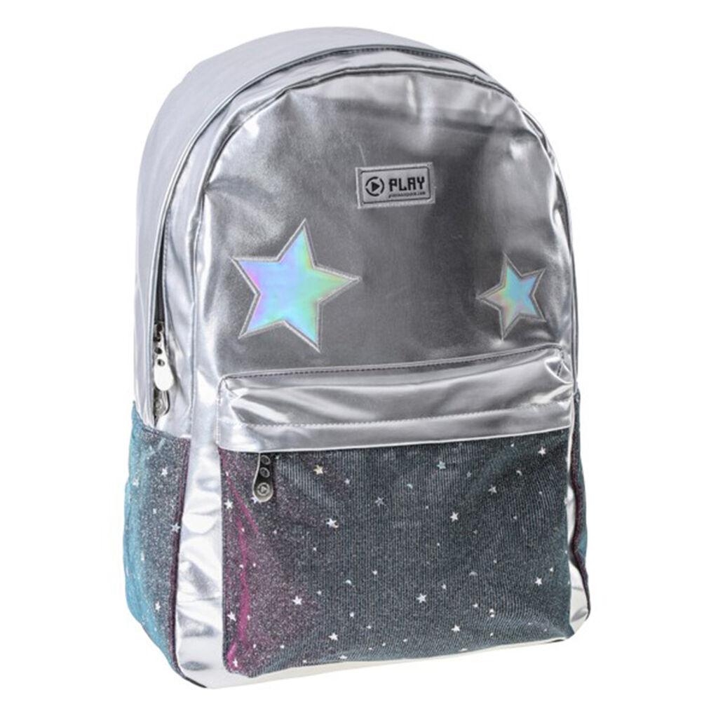 Play Školski ranac Silver star Pop fashion, 43x30x20cm, Srebrne boje