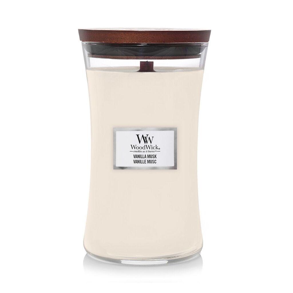 WoodWick Mirišljava sveća Vanila Musk, L, Bež