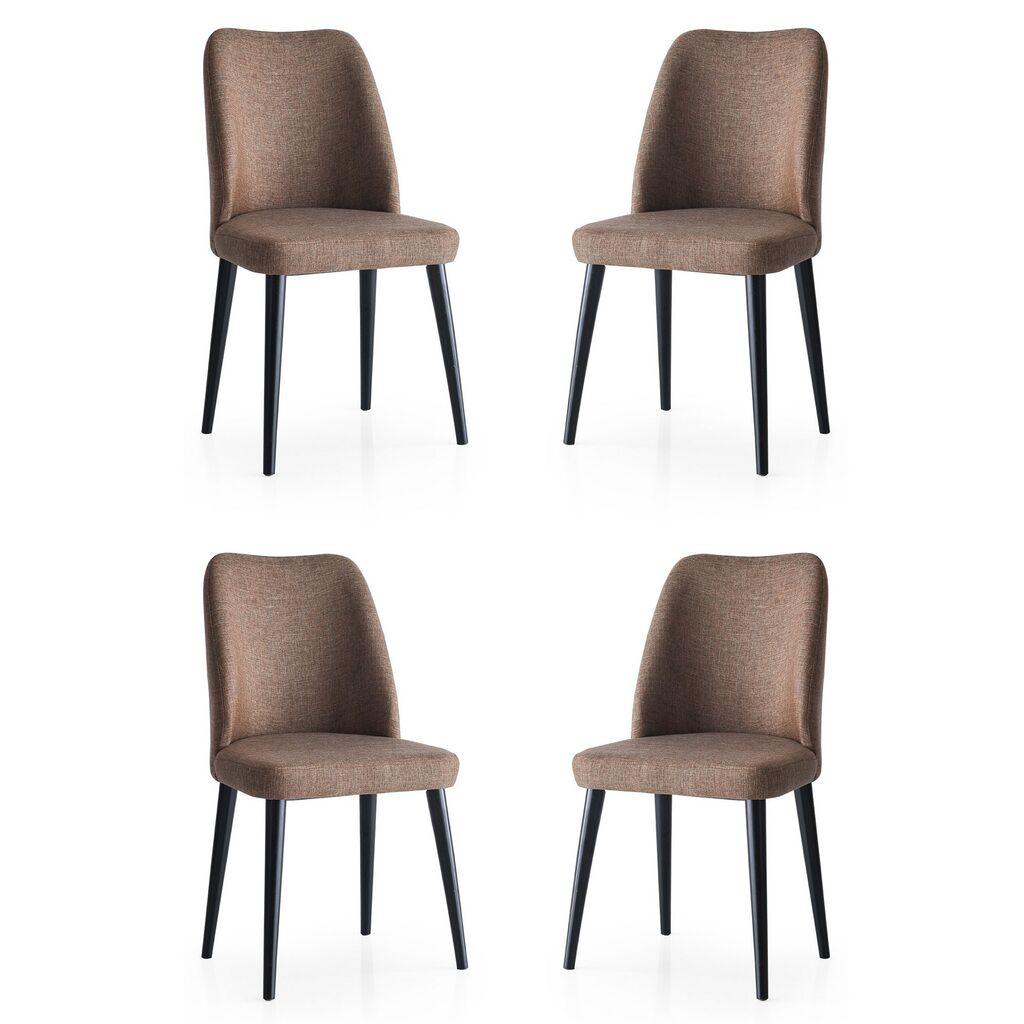 Hanah Home Set stolica Luna-673, 75x62x102 cm, 4 komada, Smeđe