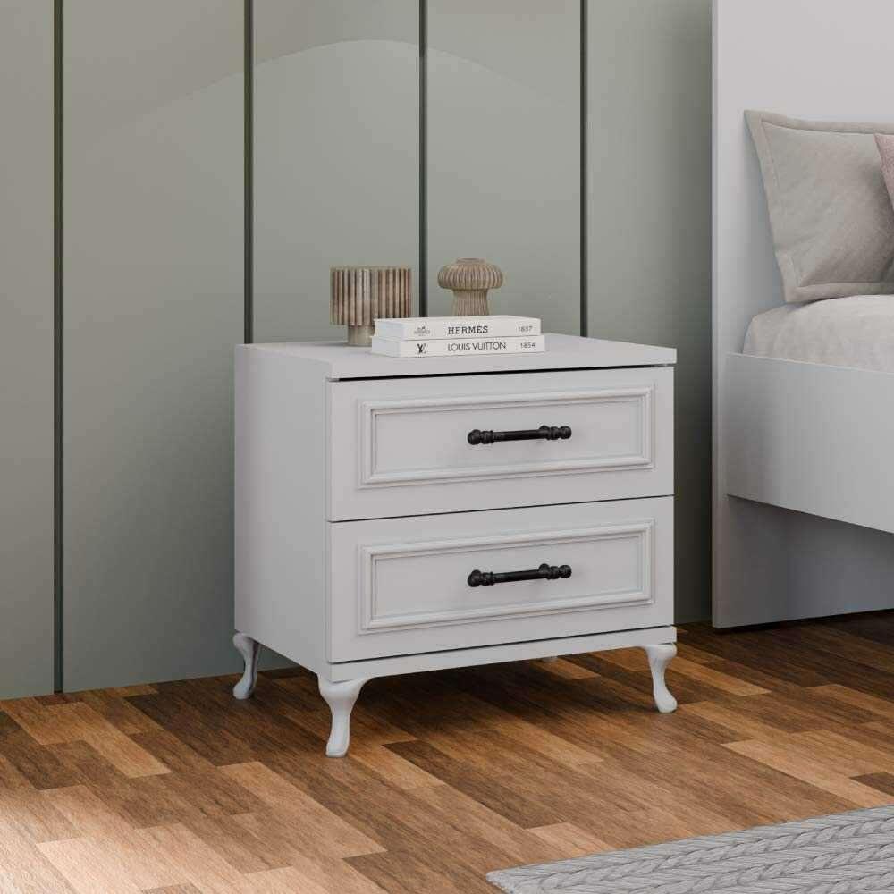 Hanah Home Noćni stočić Kmd-1002-Dd-1, 51x53x40 cm, Beli