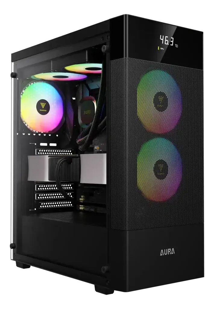 Gamdias Gaming kućište Aura GC5 Elite, Midi Tower, Bez naoajanja, ARGB, Crno