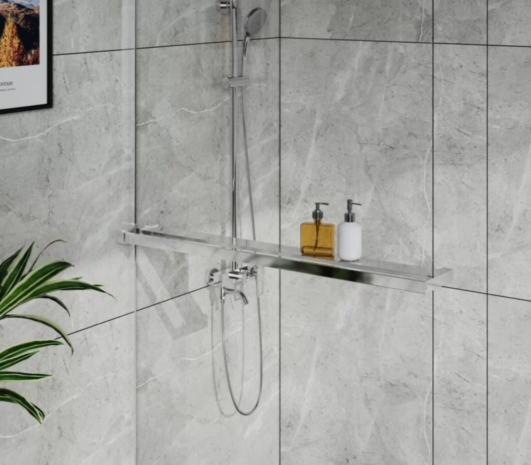 Polica za tuš kabinu WALK-IN 90cm, Hrom