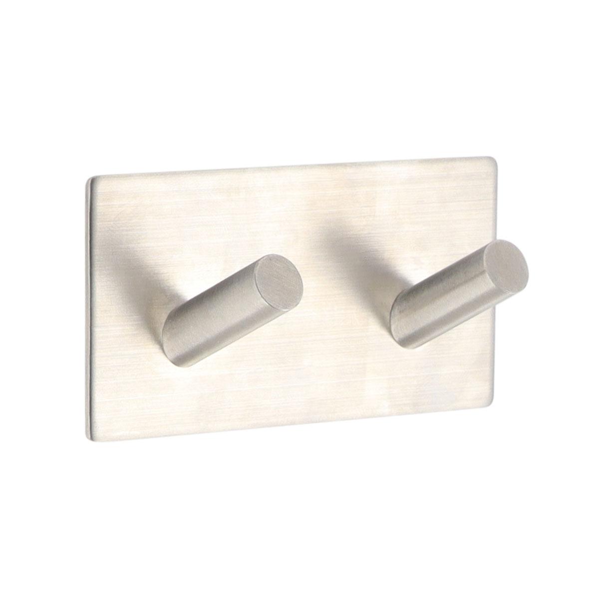 TENDANCE Zidni četvrtasti čiviluk sa 2 kukice 3m 9 x 3 x 4,5 metal, Srebrni