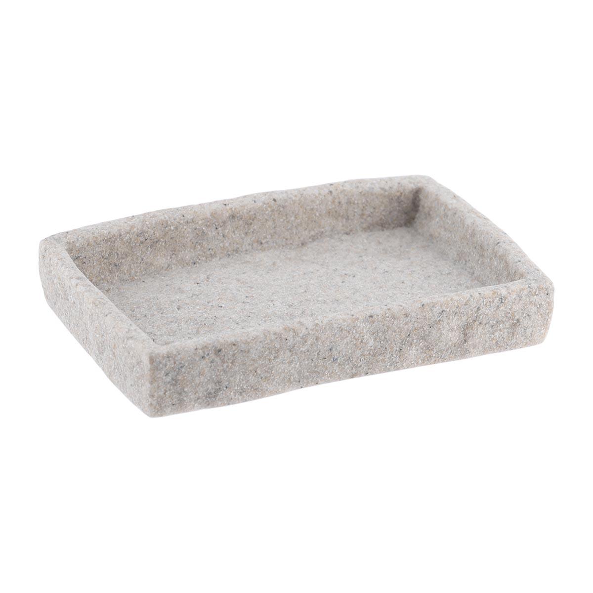TENDANCE Posuda za sapun 2x13x9 cm poliresin, Siva