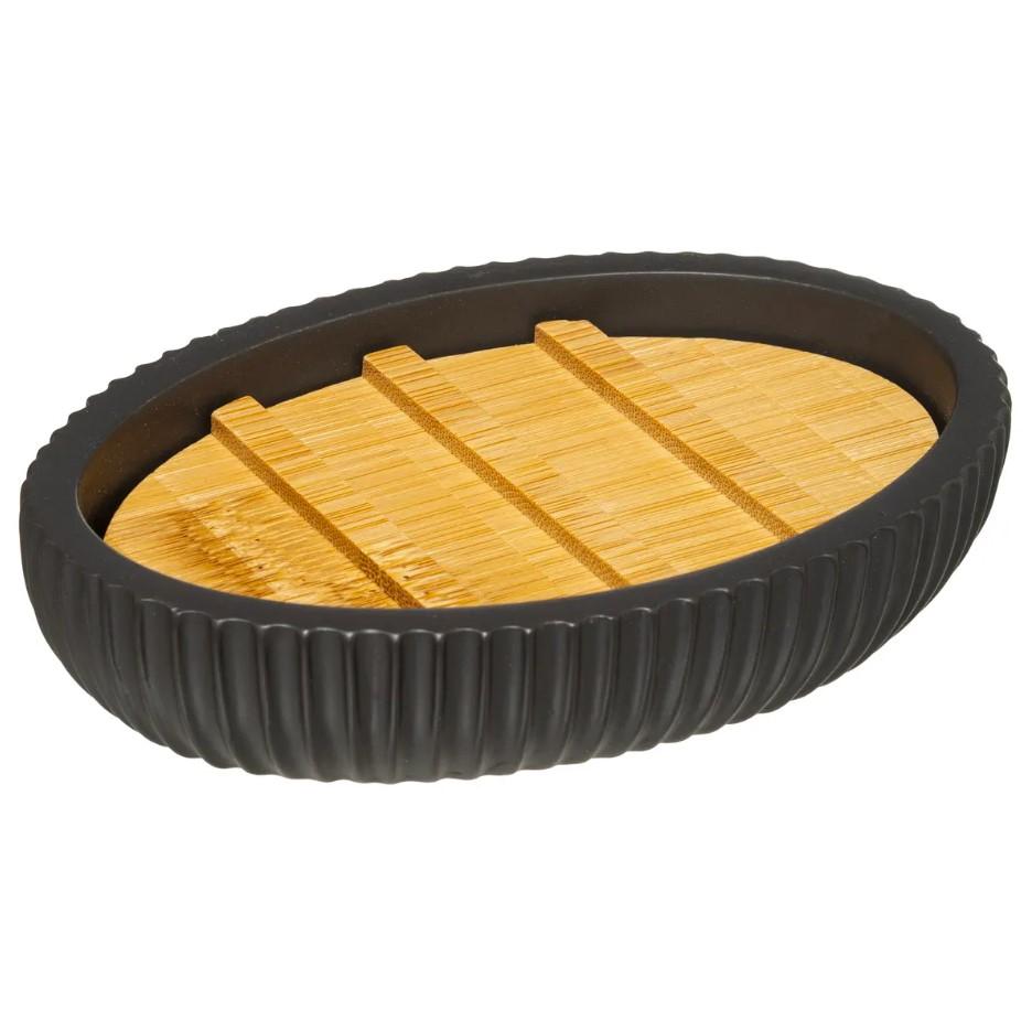 Posuda za sapun FIVE MODERN, Kamena, Crna