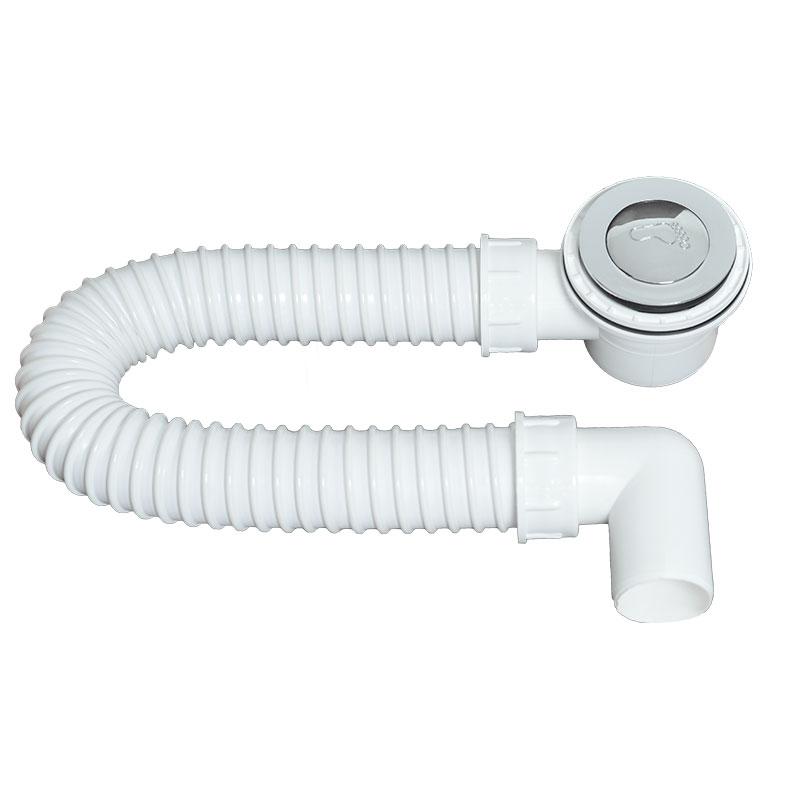 TEHNOEXPORT Fleksibilni sifon za tuš kadu M CLICK CLACK, Niski, Mesing