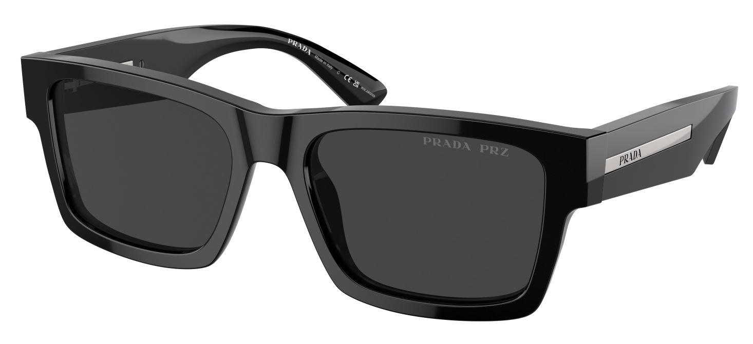 Prada Muške naočare za sunce 0PR 25ZS 1AB08G 56, Polarizovane, Crne