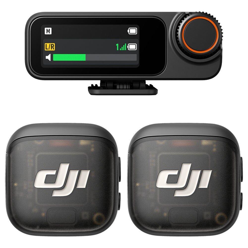 DJI mikrofon, Mic 3 (2TX + 1RX + CC), prenos zvuka do 250 m, 5,5 sati snimanja, 48 kHz 24 bita, OLED displeј, crna