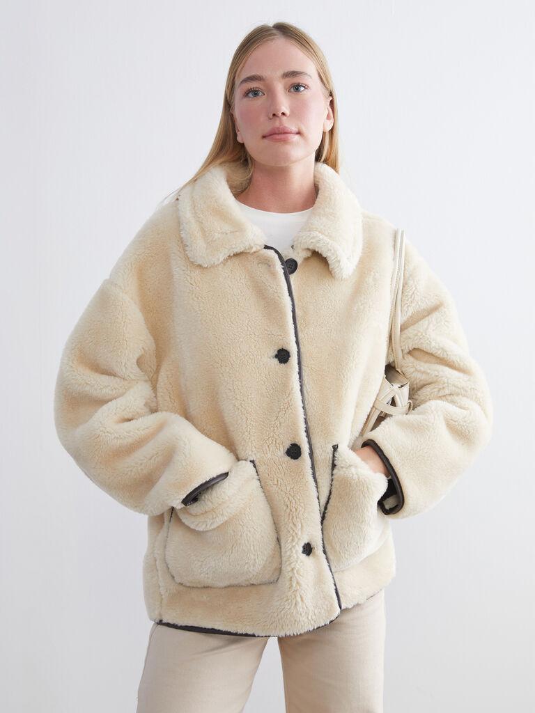 LC Waikiki Ženska jakna W5BL40Z8-R9J, Krem