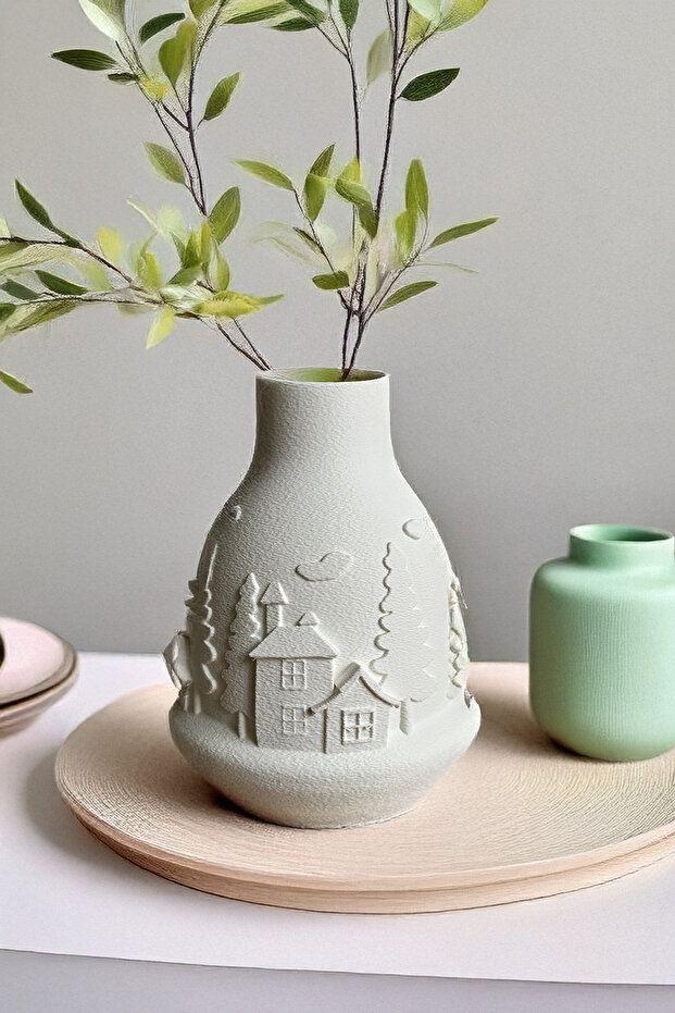 Aberto Design Vaza Winter Village, Siva