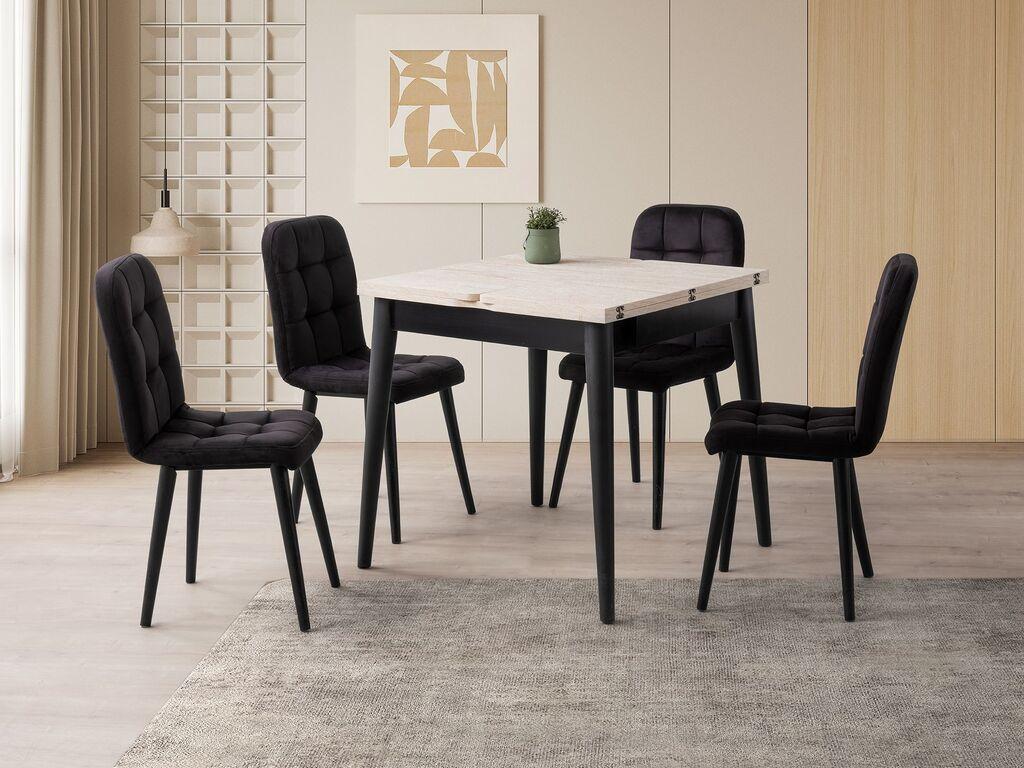 Hanah Home Trpezarijski sto na razlvačenje Totem 3044, 80x75x80 cm, Bež