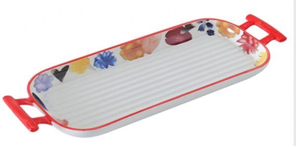 Asch Vatrostalna posuda 6140, 32,5X27X3cm, Pravougaona, Belo-crvena