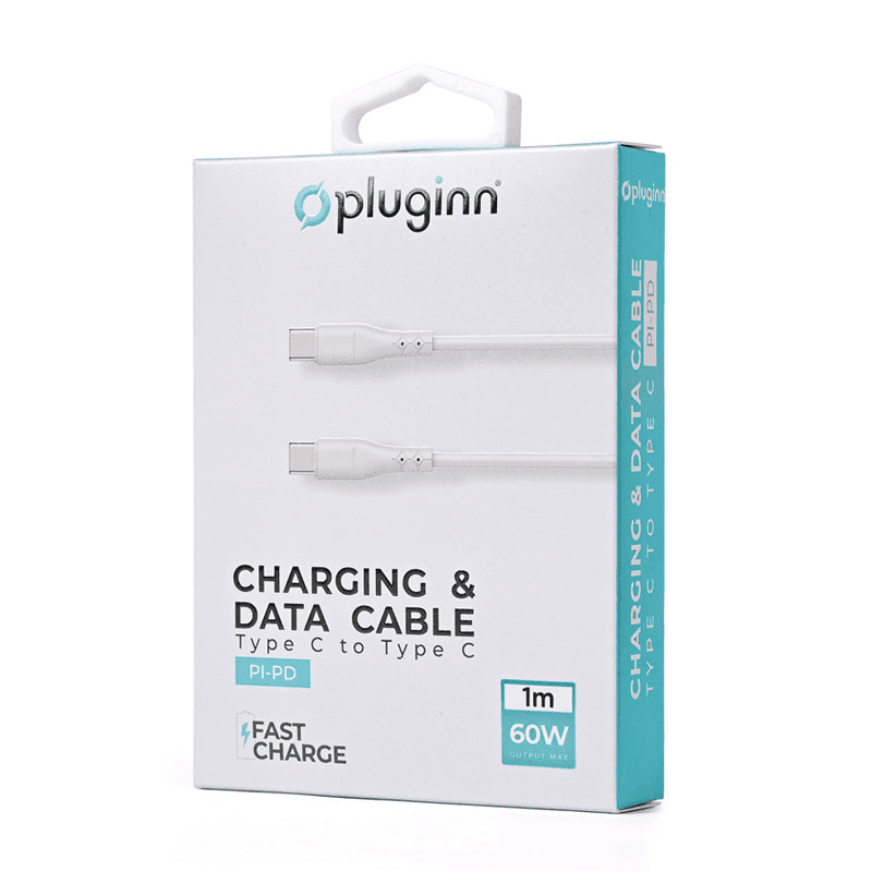 Kabl Type-C na Type-C Pluginn PI-PD, 60W, 1m, Beli