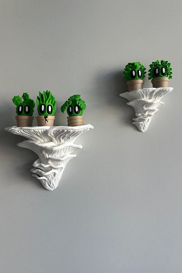 Aberto Design Set zidnih polica Mushroom, 2 komada, Bele