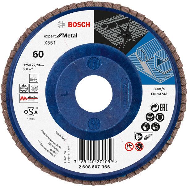 Bosch Lamelni brusni disk Profess for Metal 2608607366, Ravni, ∅125 mm, P60