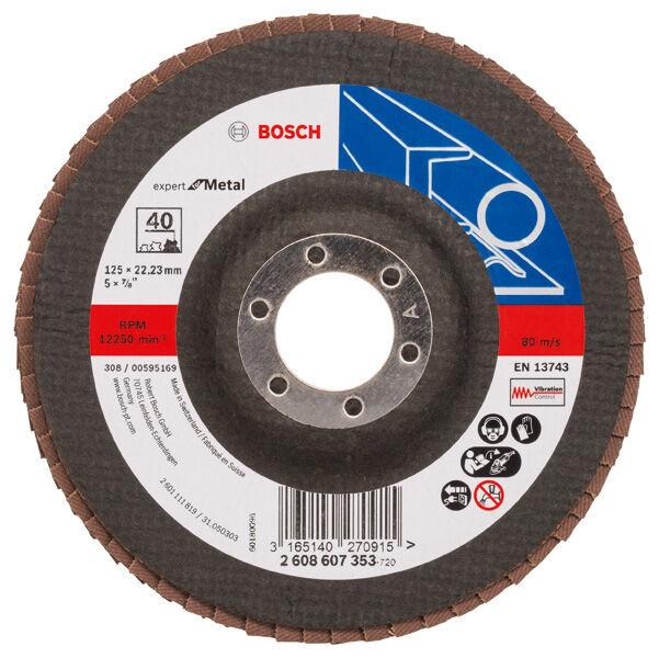 Bosch Lamelni brusni disk Profess for Metal 2608607353, Ravni, ∅125 mm, P40