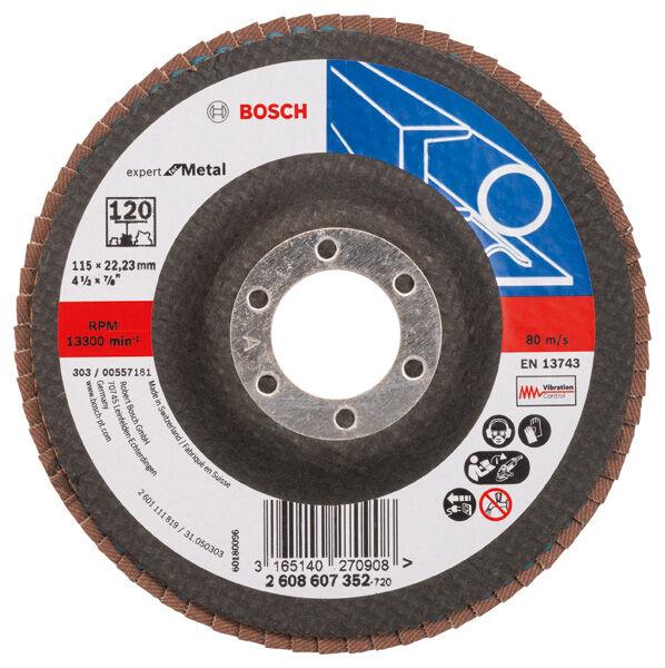 Bosch Lamelni brusni disk Profess for Metal 2608607352, Ravni, ∅115 mm, P120