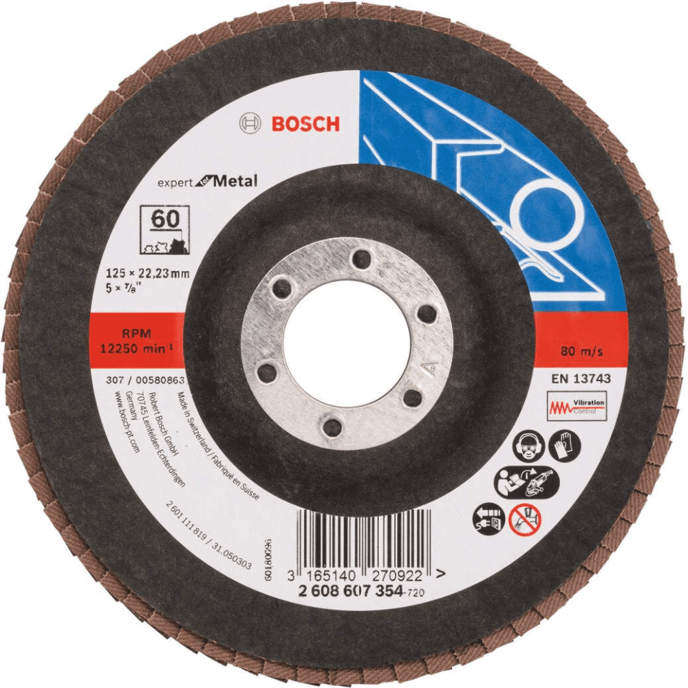 Bosch Lamelni brusni disk Profess for Metal 2608607354, Ravni, ∅125 mm, P60