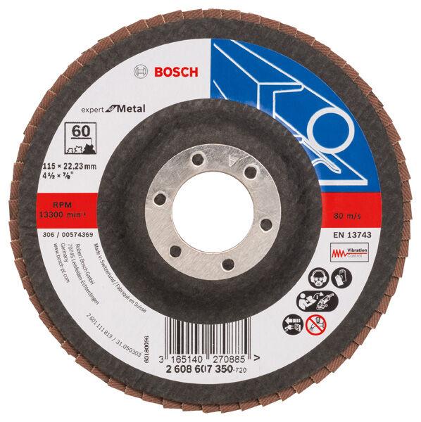 Bosch Lamelni brusni disk Profess for Metal 2608607350, Ravni, ∅115 mm, P60