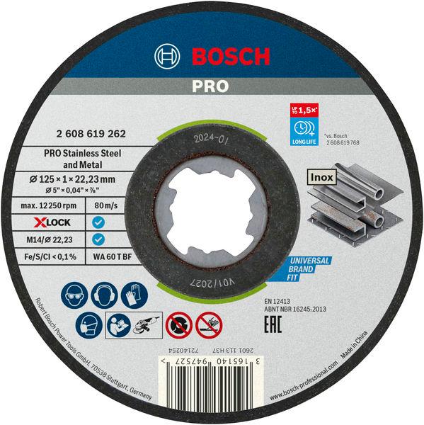 Bosch Rezna ploča Pro SS&M X-Lock 2608619267, 125 × 1 mm, 10 komada